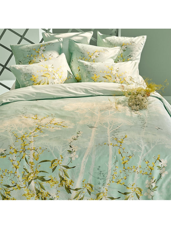 HOUSSE DE COUETTE MIMOSAS D'ETE TURQUOISE