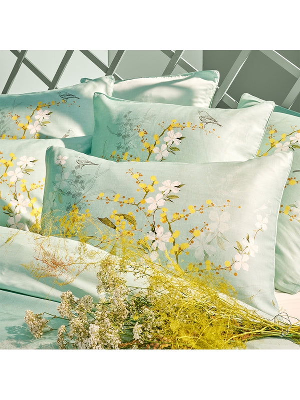 HOUSSE DE COUETTE MIMOSAS D'ETE TURQUOISE