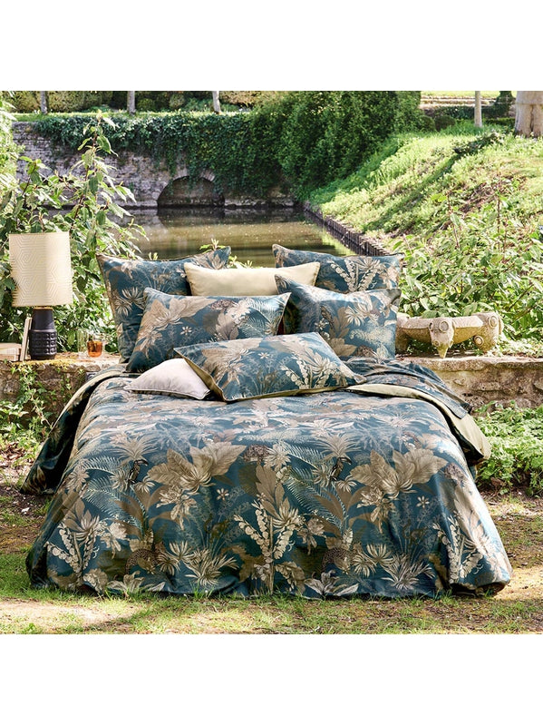 HOUSSE DE COUETTE RAINFOREST BLEU DORE