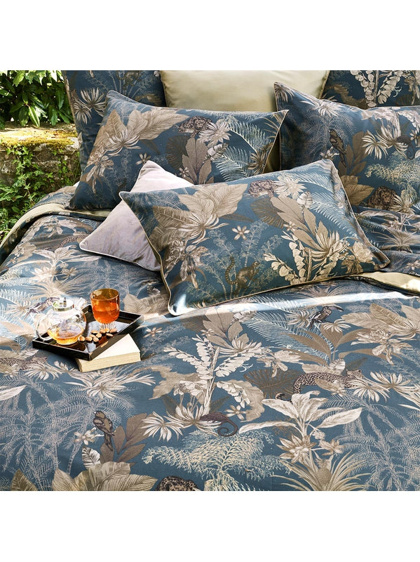 HOUSSE DE COUETTE RAINFOREST BLEU DORE