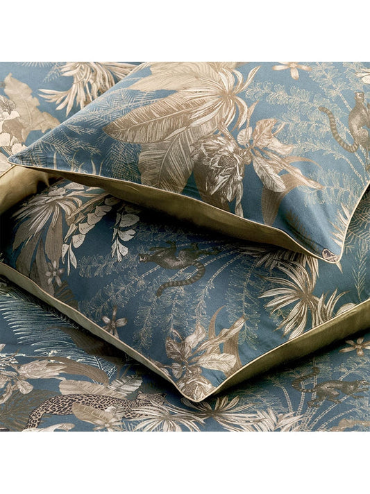 HOUSSE DE COUETTE RAINFOREST BLEU DORE