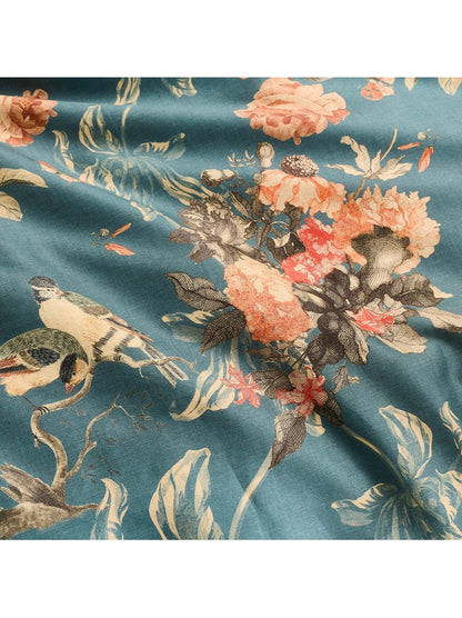 HOUSSE DE COUETTE ROSES D'AUTOMNE VERT ANGLAIS