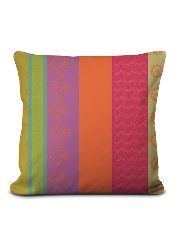 Housse de coussin Mille Broderies Samba 40x40 en coton brodé