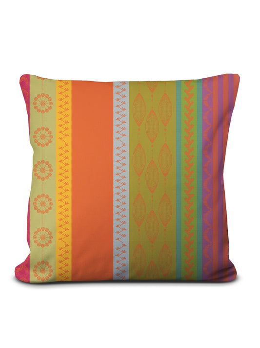 Housse de coussin Mille Broderies Samba 40x40 en coton brodé