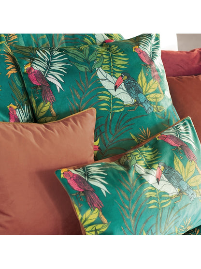 HOUSSE DE COUSSIN PANAMA VELOURS PETROLE