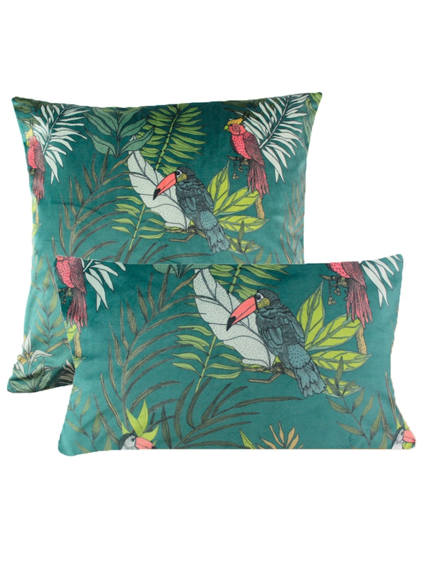 HOUSSE DE COUSSIN PANAMA VELOURS PETROLE