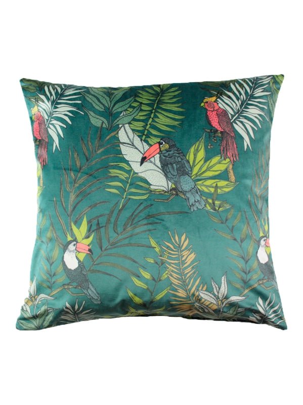 HOUSSE DE COUSSIN PANAMA VELOURS PETROLE