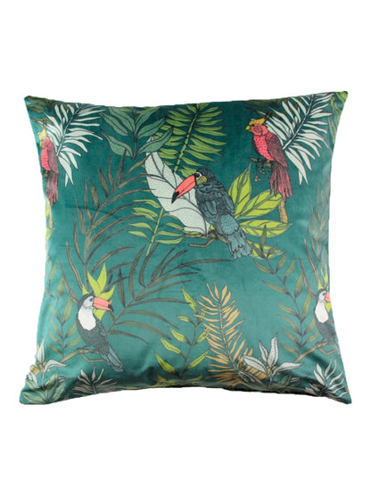 HOUSSE DE COUSSIN PANAMA VELOURS PETROLE