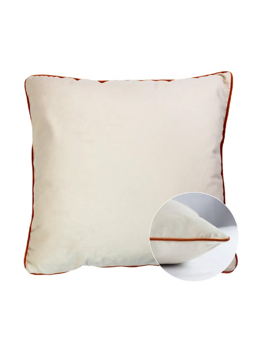 HOUSSE DE COUSSIN VELOURS UNI BEIGE - CUIVRE