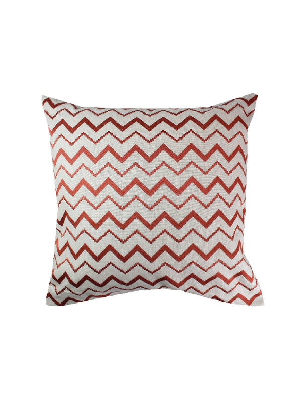 HOUSSE DE COUSSIN ZIG ZAG BRIQUE