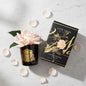 French Rose Champagne Pink - Black Glass with Gold Badge