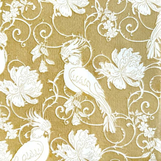 Serviette de table motif floral doré et fleurs