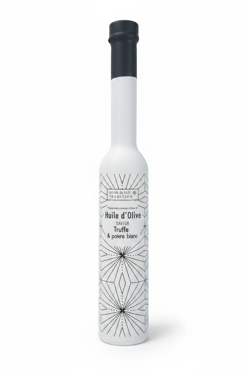 Huile d’olive jus de truffe & poivre blanc - Savor & sens