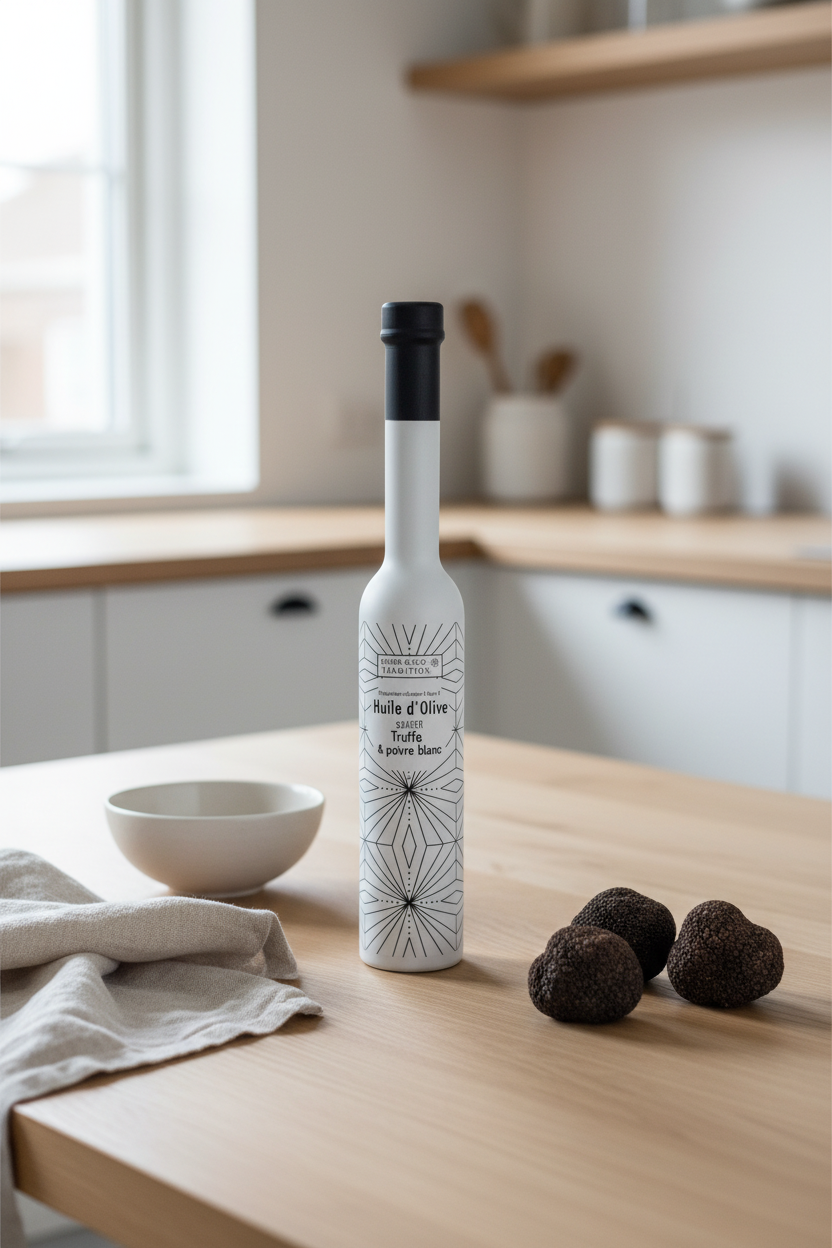 Huile d’olive jus de truffe & poivre blanc - Savor & sens