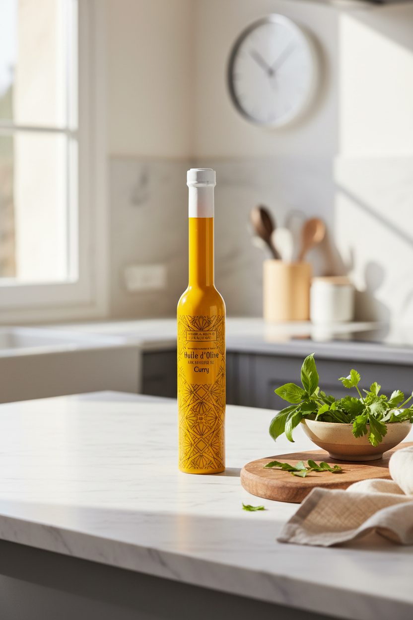 Huile d’olive saveur curry - Savor & Sens