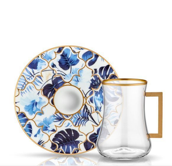 Verre a the ou expresso bleu - AOC