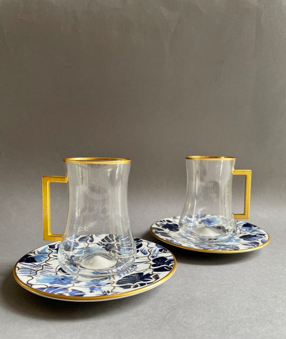 Verre a the ou expresso bleu - AOC