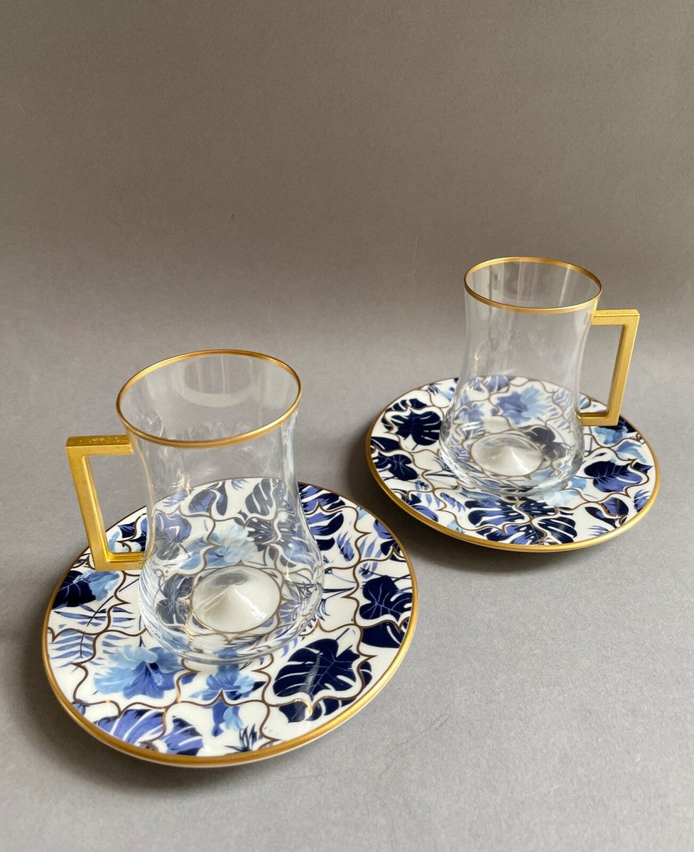 Verre a the ou expresso bleu - AOC