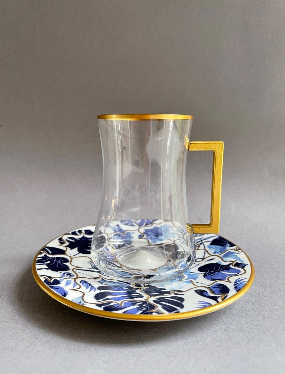 Verre a the ou expresso bleu - AOC