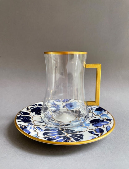Verre a the ou expresso bleu - AOC
