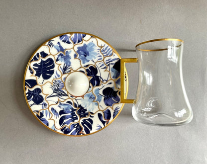 Verre a the ou expresso bleu - AOC