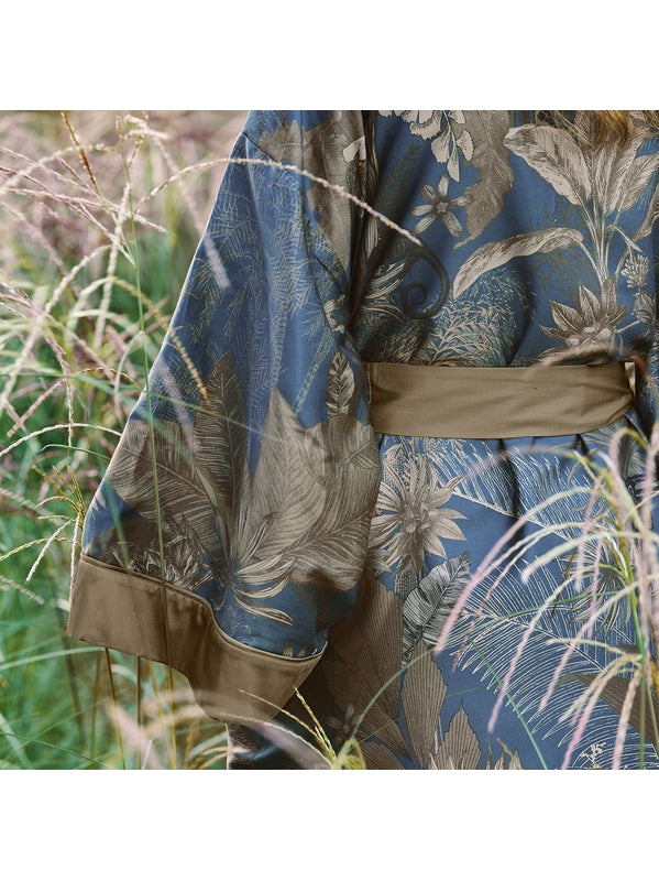 KIMONO LONG RAINFOREST BLEU DORE
