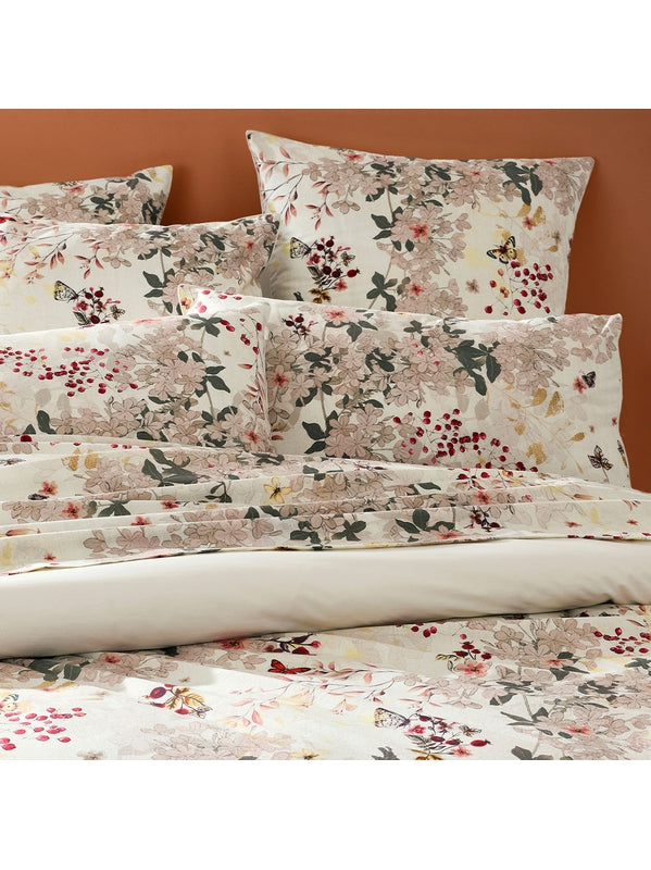 LOT DE 2 TAIES VINTAGE FLOWERS CRANBERRY
