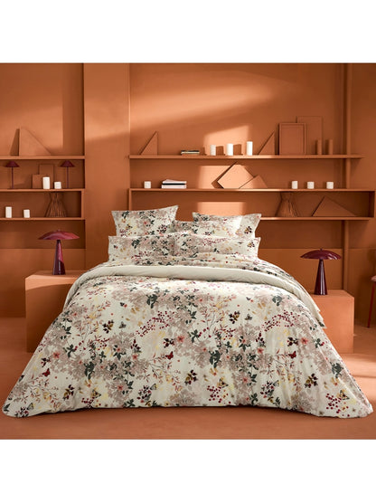 LOT H.COUETTE +TAIES VINTAGE FLOWERS CRANBERRY