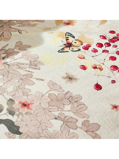 LOT H.COUETTE +TAIES VINTAGE FLOWERS CRANBERRY