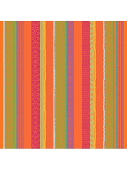 Tissu enduit 100% coton Mille Broderies Samba multicolore, idéal nappe sur mesure