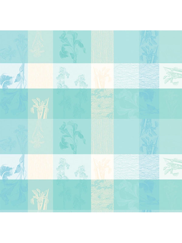 Rouleau de tissu enduit Mille Iris d'Eau aqua bleu 180x2000 cm en coton