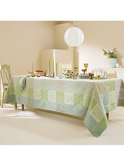 Rouleau de coton enduit vert Mille Parfums Verde 180x2000 cm