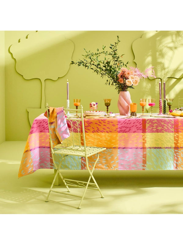 Rouleau de toile enduite mille sources berlingot rose 180x2000 cm