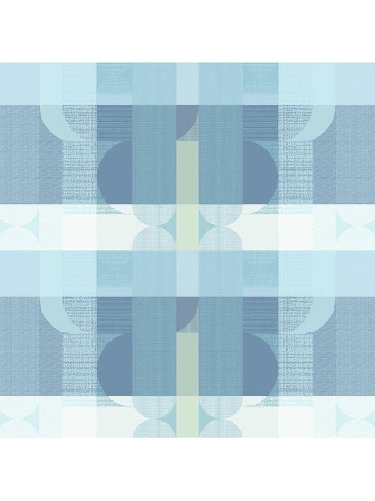 Nappe en coton enduit sur mesure motif mille textures bleu