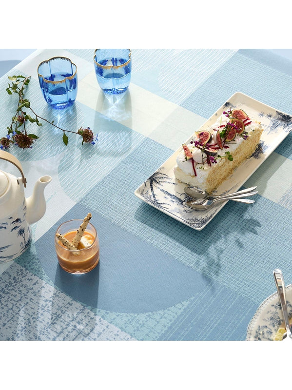 Rouleau en coton enduit motif Mille Textures bleu au format 180x2000 cm