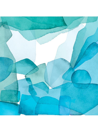 Nappe carrée Aqua Mineral bleu 115x115 en coton lin avec ourlets fins