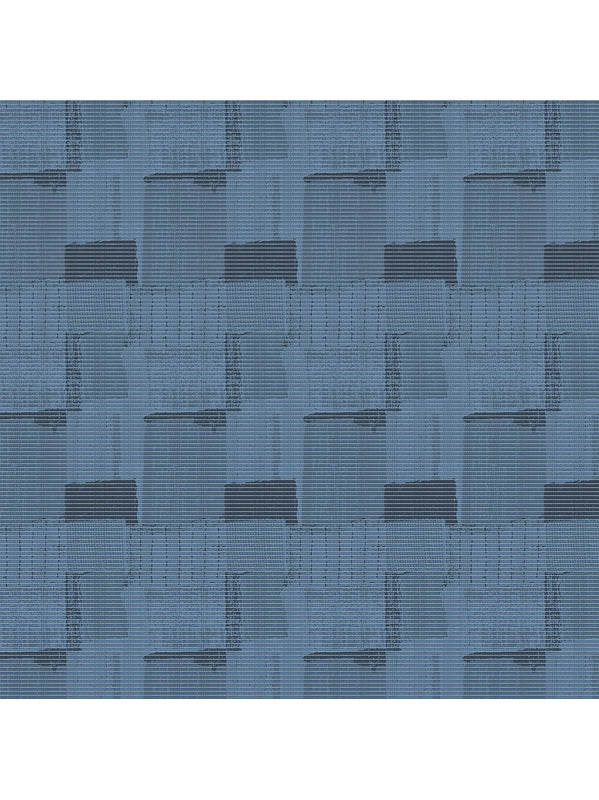 Nappe carree denim indigo 150x150 en coton prelave, vue de dessus