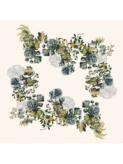 Nappe Giardino naturel 115x115 multicolore en coton et lin