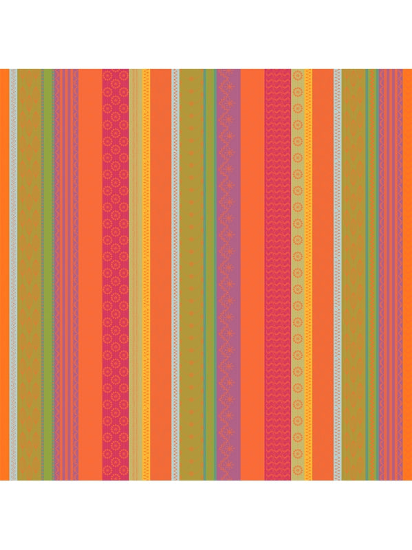 Nappe mille broderies samba 155x155 en coton multicolore brode