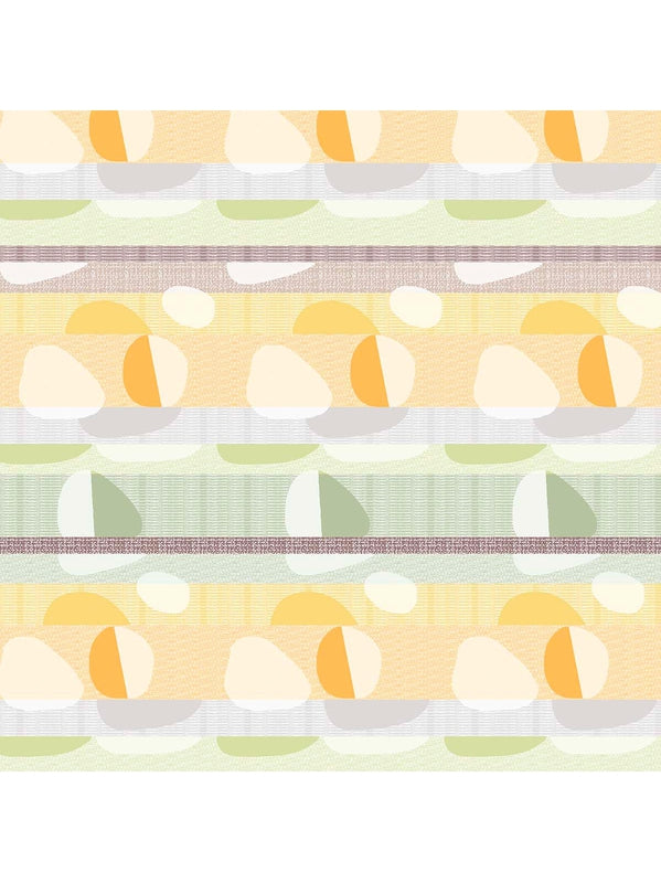 Tissu pour nappe sur mesure Mille Galets terre cuite en coton, motif galets ton orange