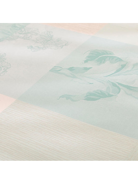 Nappe carrée 89x89 en coton bleu aqua motif Mille Iris d’Eau