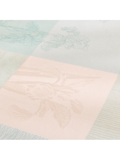 Nappe carrée 89x89 en coton bleu aqua motif Mille Iris d’Eau
