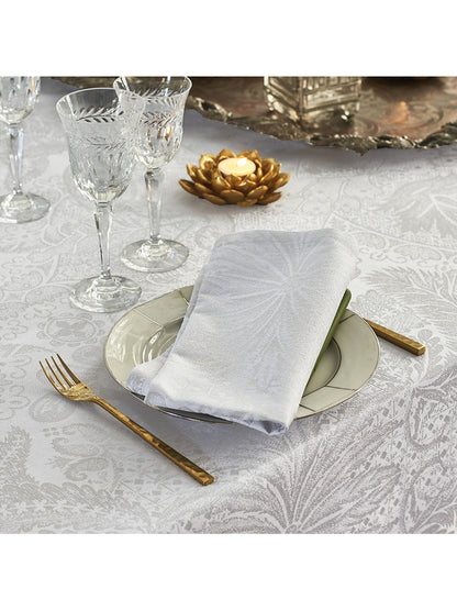 Nappe carrée blanche en coton 89x89 avec ourlets standards 15 mm