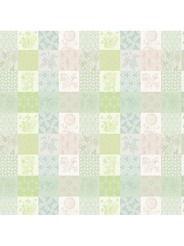 Nappe carrée 89x89 en coton vert Mille Parfums Verde