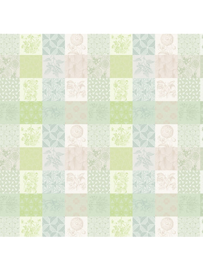 Nappe carrée 89x89 en coton vert Mille Parfums Verde