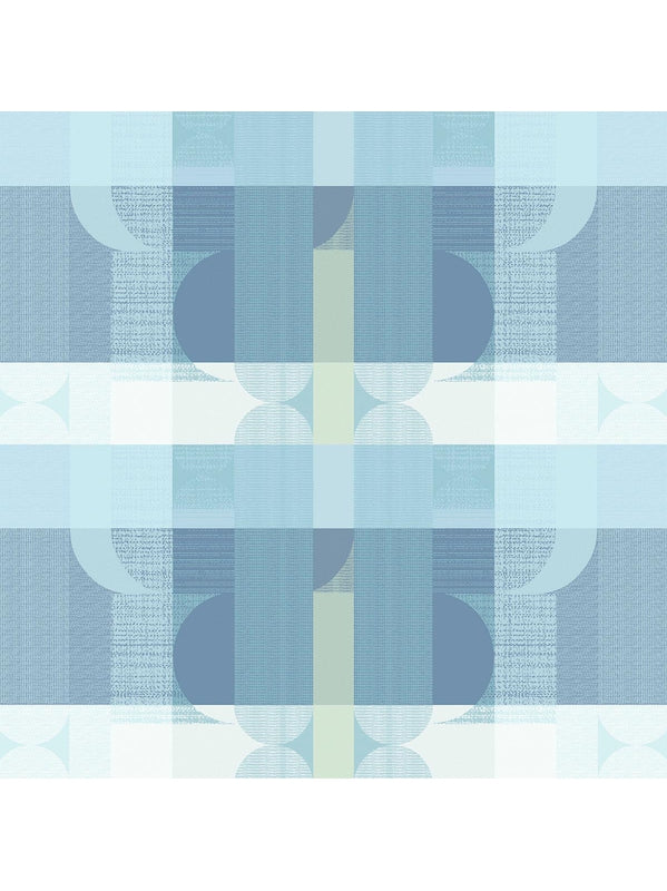 Nappe sur mesure en coton motif Mille Textures bleu, finition ourlets