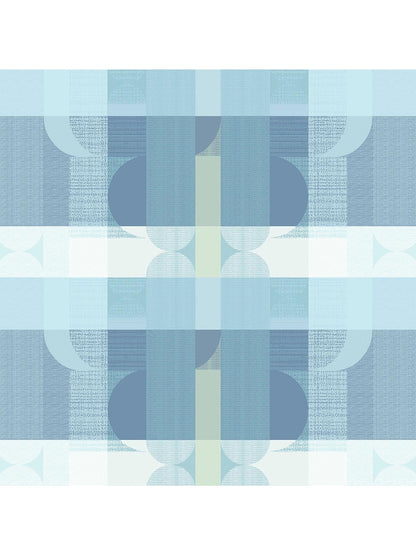 Nappe sur mesure en coton motif Mille Textures bleu, finition ourlets