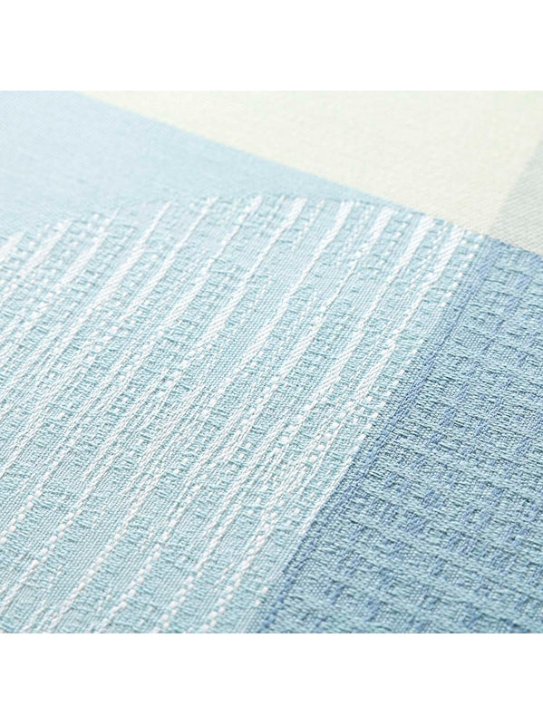 Nappe sur mesure en coton motif Mille Textures bleu, finition ourlets