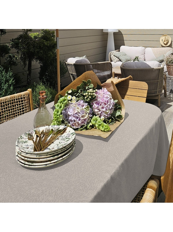 Tissu au mètre Paradia Lin beige, nappe sur-mesure, 180 cm de large
