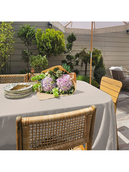 Nappe carrée Paradia Lin 175x175 beige en coton, finition ourlets